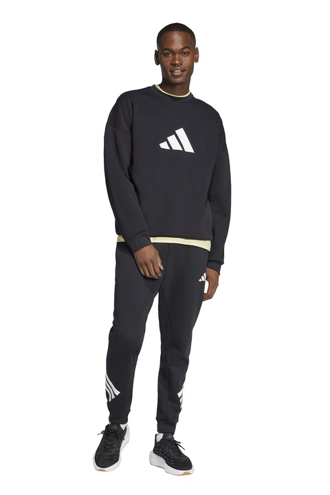 adidas Sportswear, Спортен панталон с памук с лого, Черен