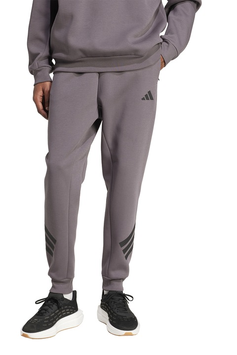 adidas Sportswear, Pantaloni de trening din amestec de bumbac cu logo, Violet prafuit