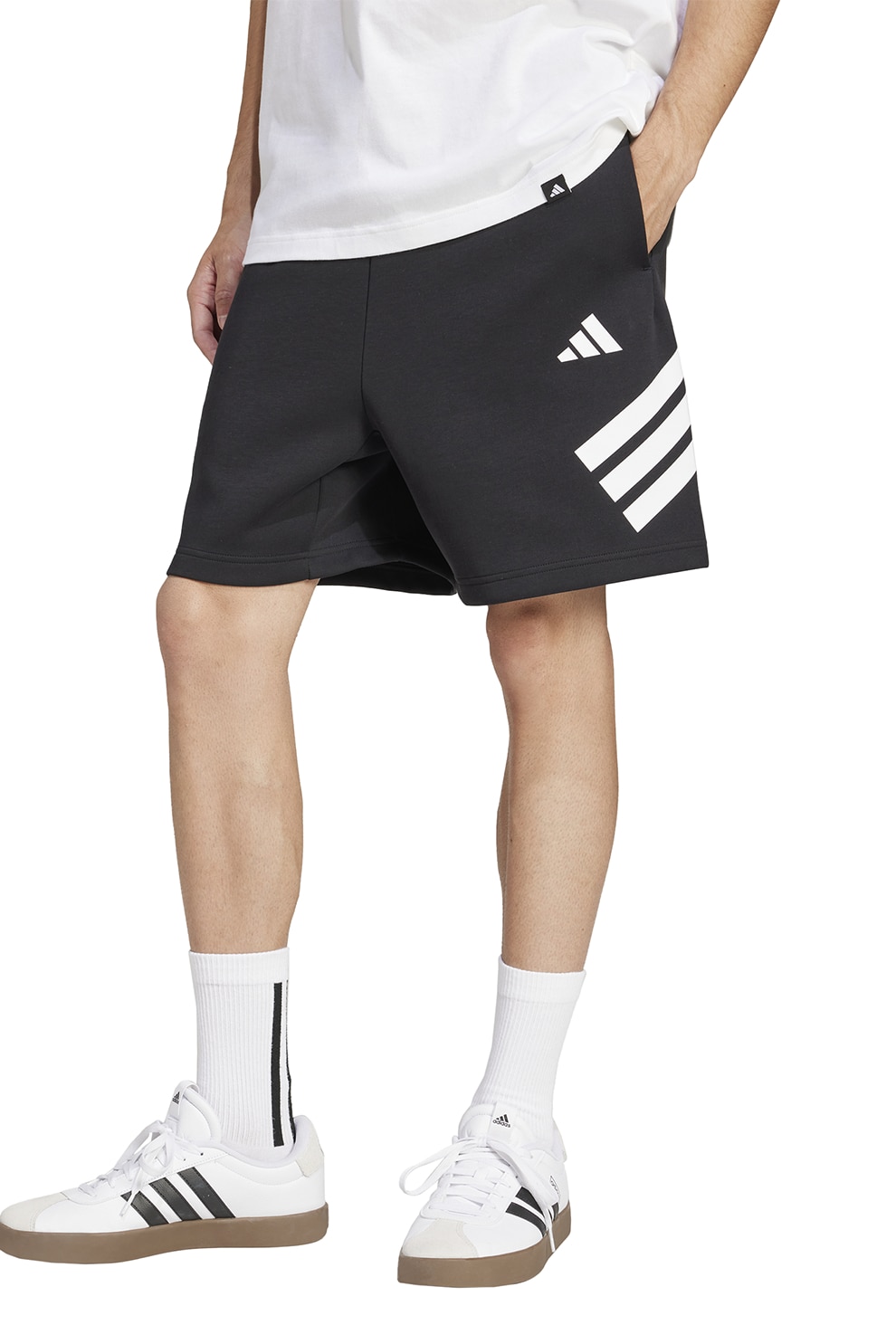 adidas Sportswear, Pantaloni scurti relaxed fit din amestec de bumbac, Negru, XL