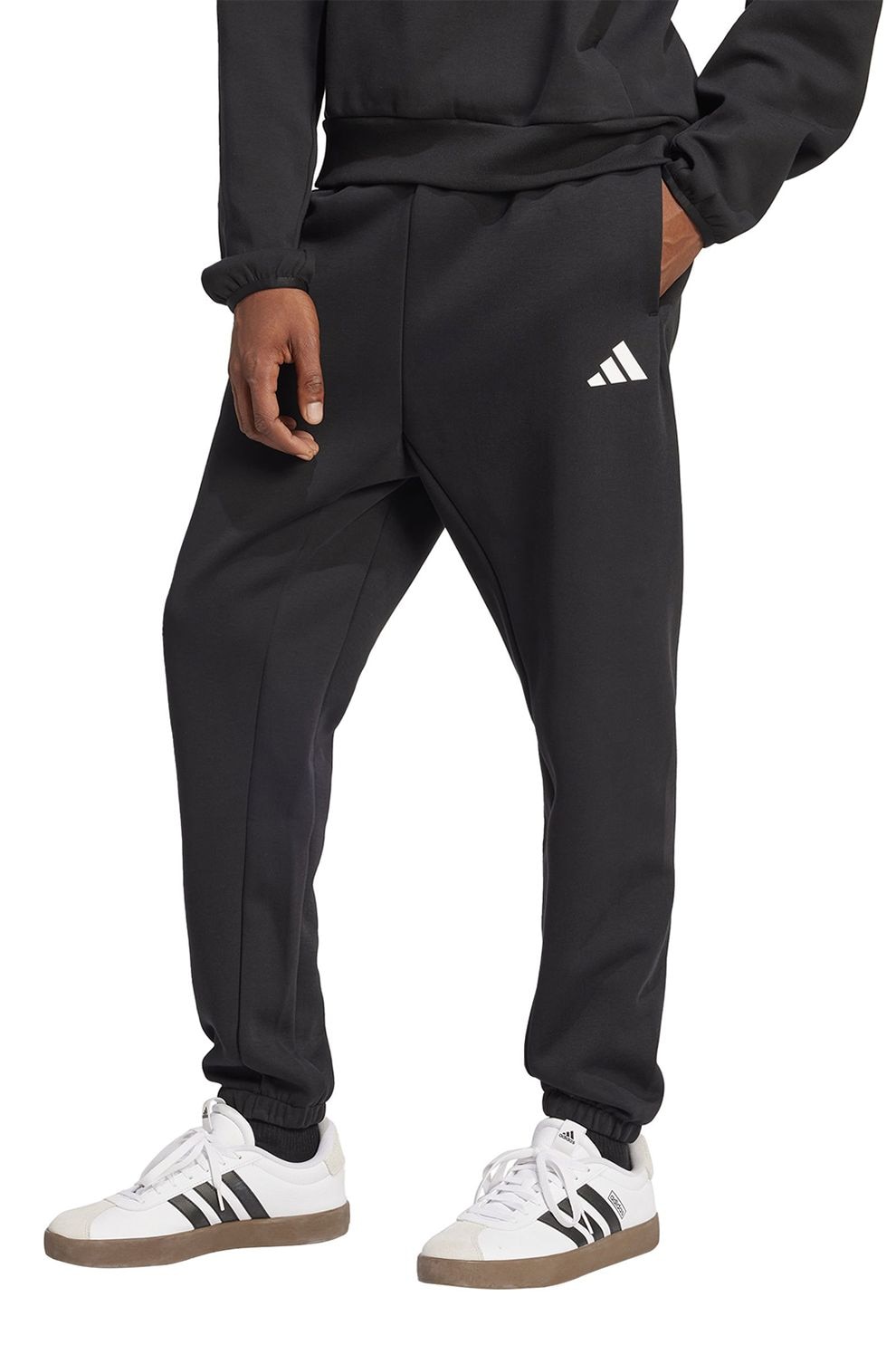 adidas Sportswear, Pantaloni de trening conici cu buzunare laterale, Negru, M