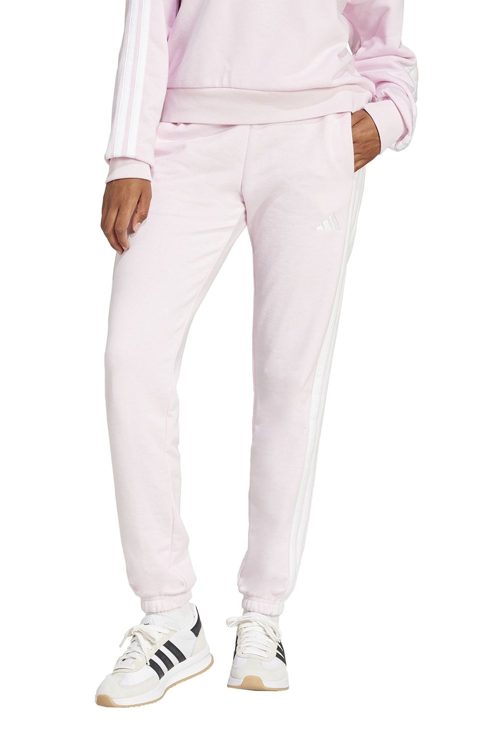 adidas Sportswear, Pantaloni de trening cu buzunare laterale Essentials, Roz pastel, L