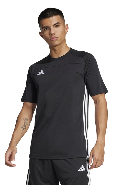 adidas Performance, Футболна тениска с овално деколте, Бял/Черен