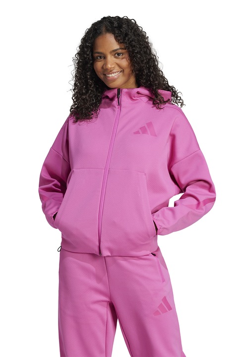 adidas Sportswear, Худи Z.N.E. с паднали ръкави и скосени джобове, Розово