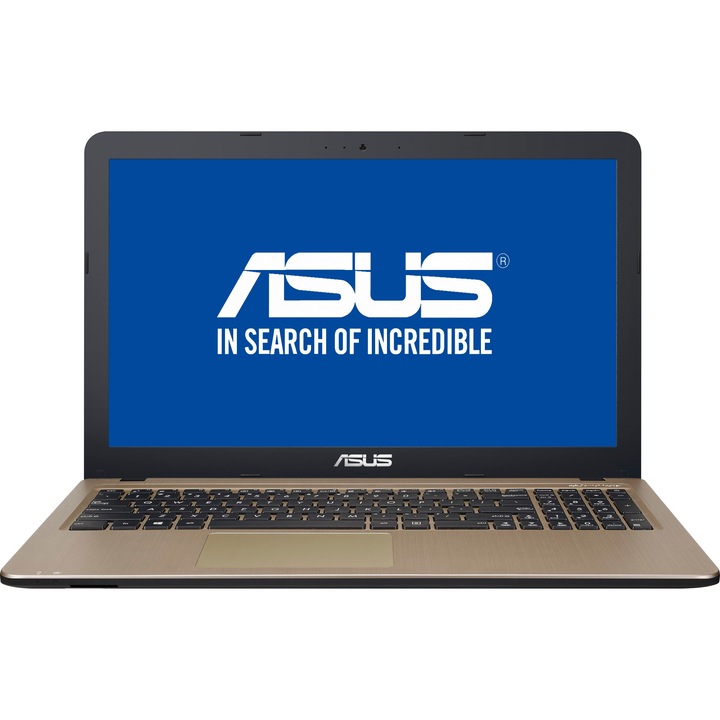 Laptop ASUS X540YA-XX017D cu procesor AMD Dual Core E1-7010 1.50GHz, 15.6", 4GB, 500GB, DVD-RW, AMD Radeon R2, Free DOS, Chocolate Black