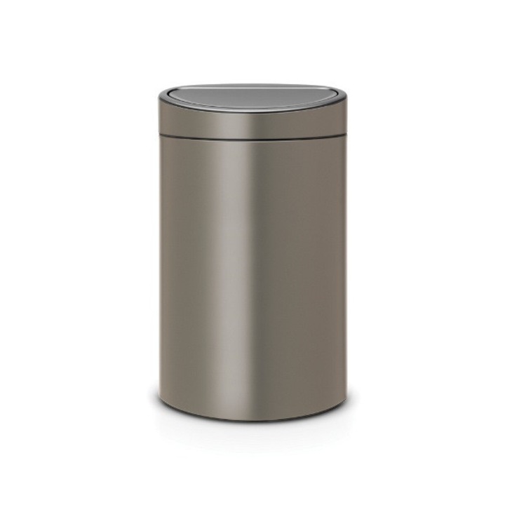 Cos de gunoi Brabantia, Model NewIcon Touch, 40 L, Inox, Negru/Gri