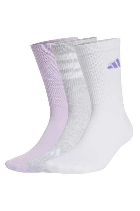 adidas Sportswear, Дълги чорапи - 3 чифта, Бял/Светлосив меланж/Розово
