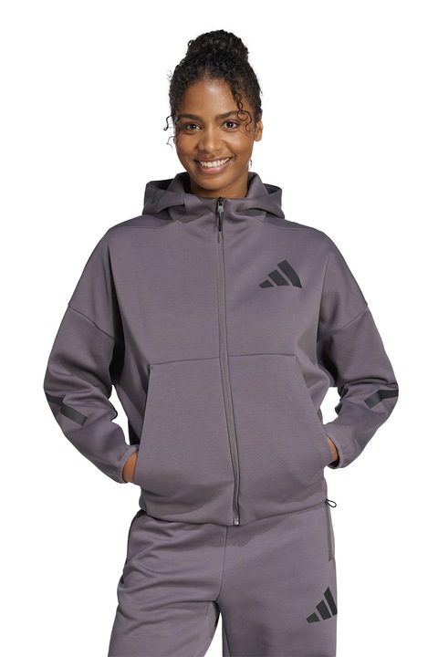 adidas Sportswear, Худи Z.N.E. с паднали ръкави и скосени джобове, Бледовиолетов