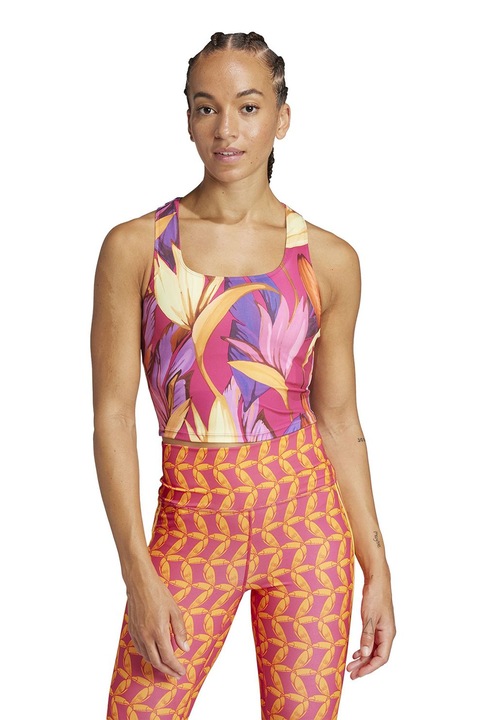 adidas Performance, Top elastic pentru antrenament FARM Rio, Multicolor