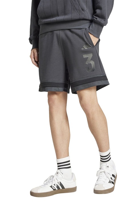 adidas Sportswear, Logós rövidnadrág, Sötétszürke