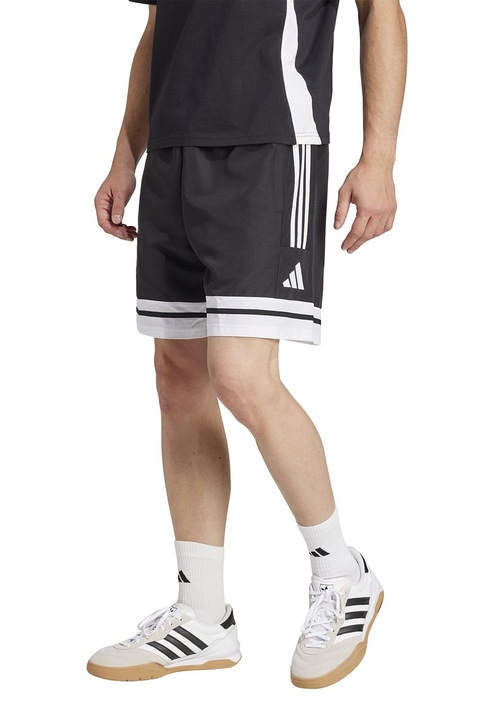 adidas Performance, Футболни шорти с лого, Бял/Черен