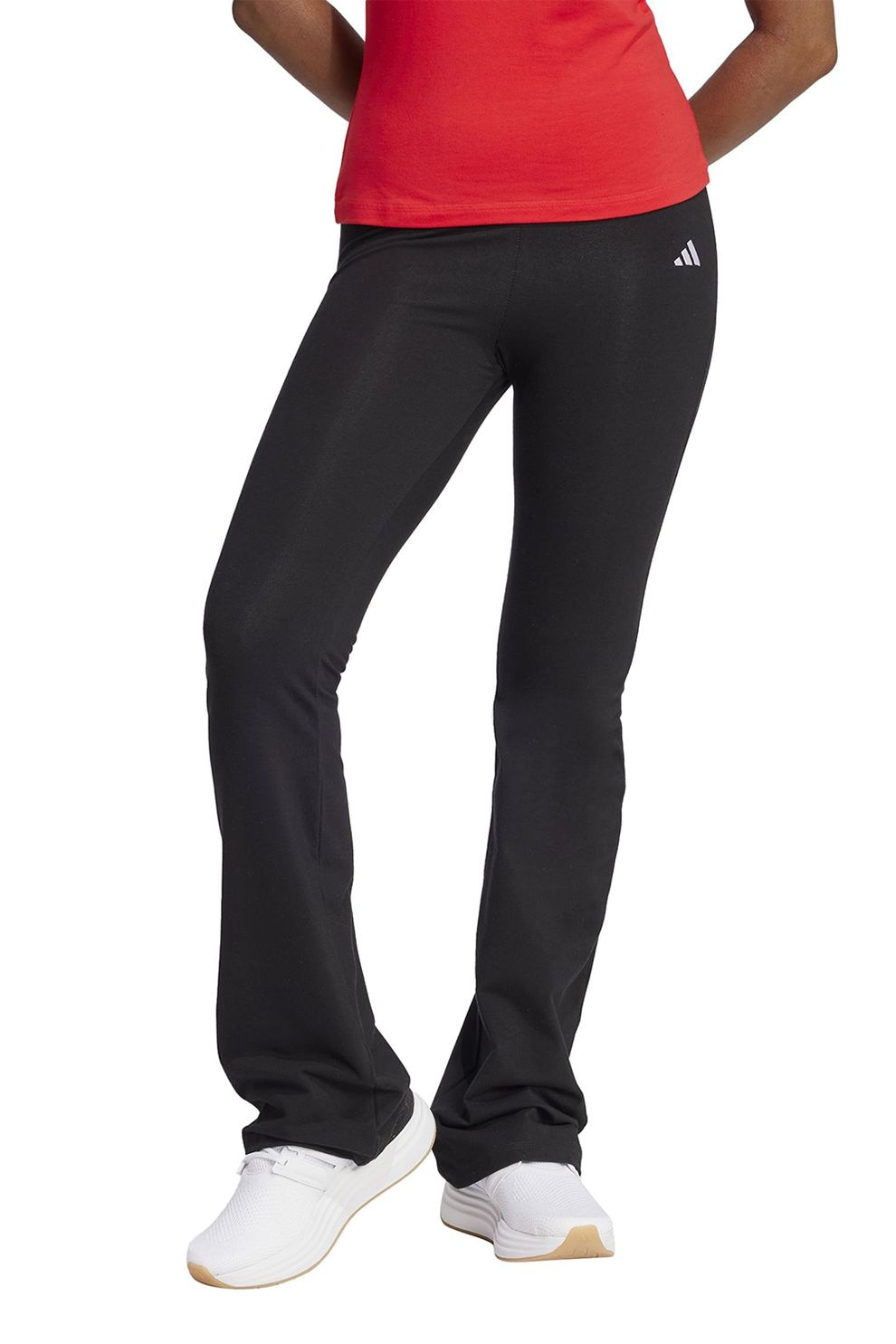 adidas Sportswear, Colanti evazati cu talie inalta, Negru, M