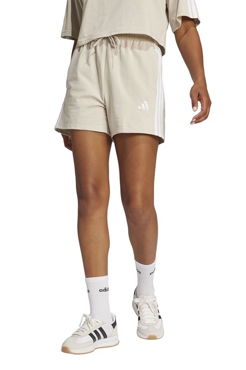 adidas Sportswear, Pantaloni scurti cu buzunare laterale si snur, Verde pal