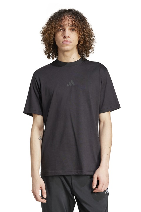 adidas Sportswear, Tricou cu imprimeu logo, Negru