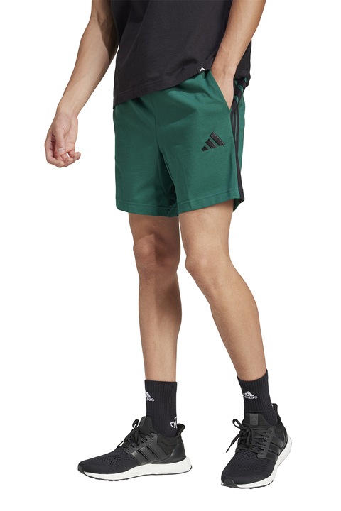 adidas Sportswear, Bermude cu logo, Verde padure
