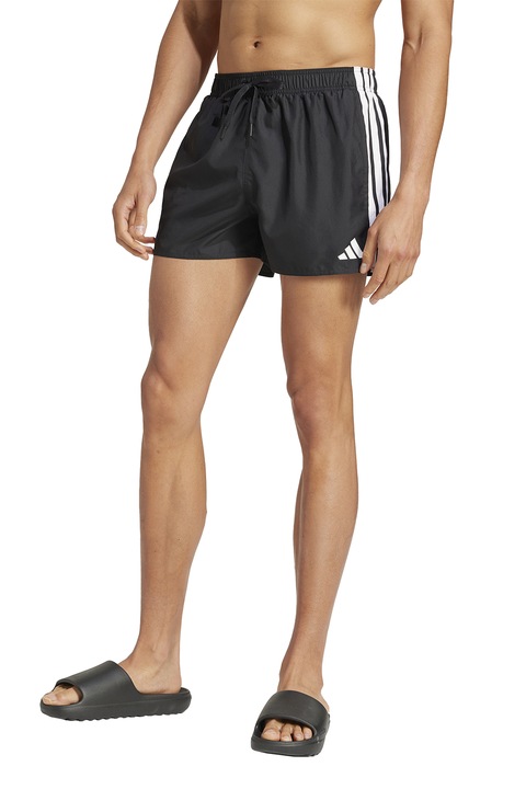 adidas Sportswear, Pantaloni scurti de baie cu snur in talie, Negru