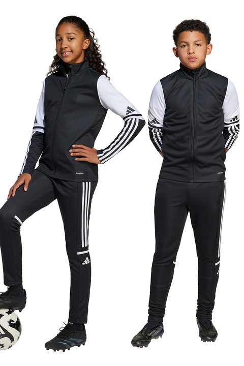 adidas Performance, Pantaloni cu slituri cu fermoar, pentru fotbal, Alb/Negru