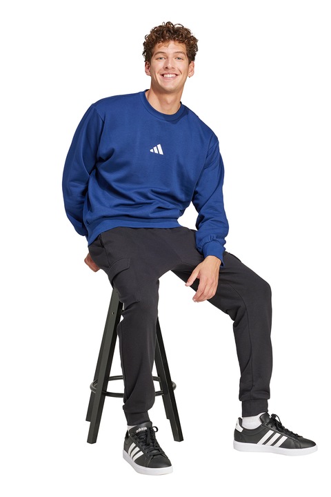 adidas Sportswear, Спортен панталон с памук с карго джобове, Избеляло черно