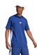 adidas Sportswear, Tricou din bumbac cu decolteu la baza gatului si logo, Alb/Albastru inchis