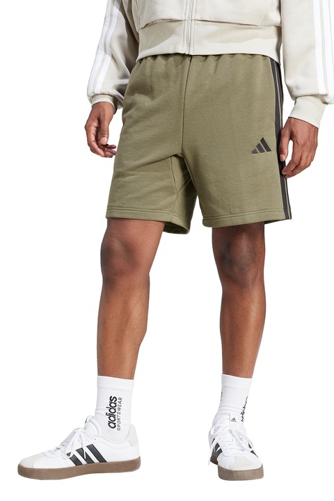 adidas Sportswear, Bermude Essentials 3-Stripes, Negru/Kaki