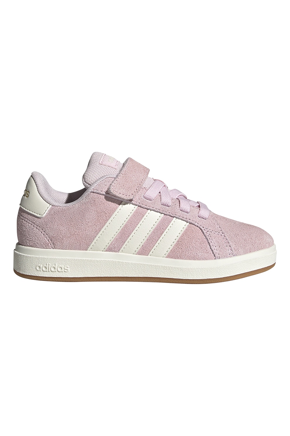 adidas Sportswear, Pantofi sport Grand Court din piele intoarsa cu captuseala din material sintetic, Alb, Lila pal, 34 EU