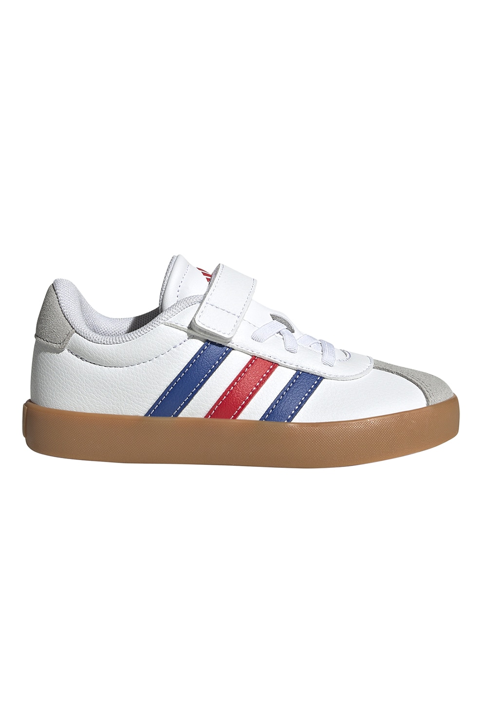 adidas Sportswear, Pantofi sport VL Court 3.0 de piele intoarsa si piele, Alb, Albastru, 33.5 EU