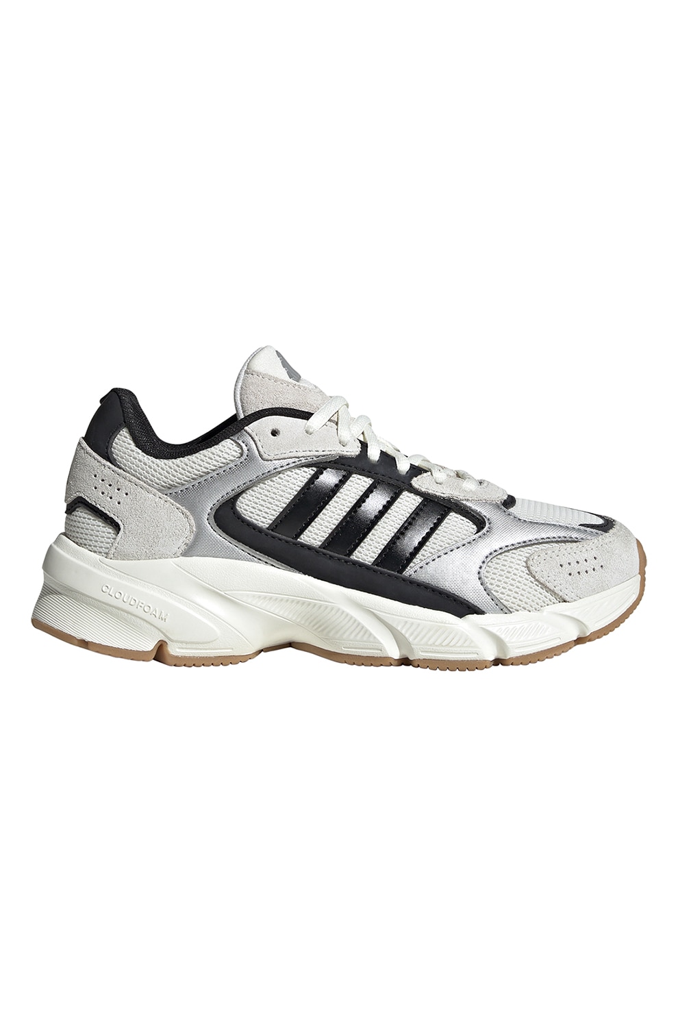 adidas Sportswear, Pantofi sport cu logo si garnituri din piele intoarsa Crazychaos 2000, Negru, Gri, Alb murdar, 35.5 EU
