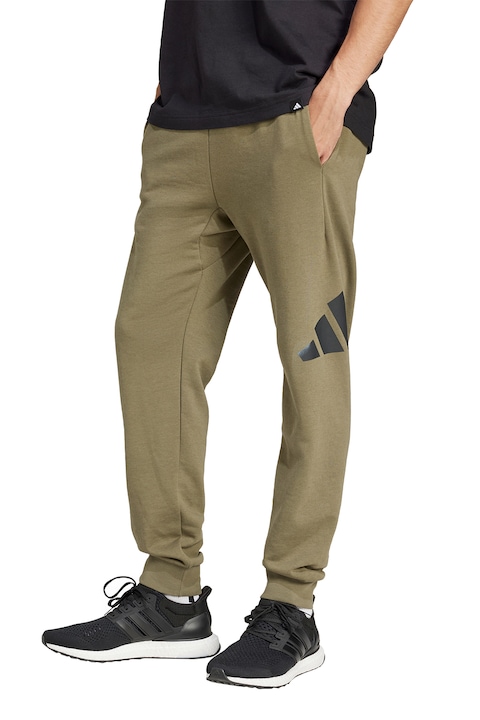 adidas Sportswear, Pantaloni de trening cu talie ajustabila, Negru/Kaki