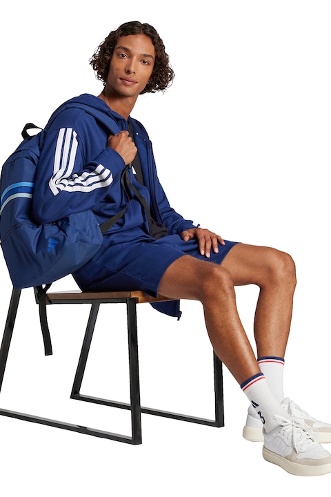 adidas Sportswear, Бермуди със скосени джобове, Бял/Тъмносин