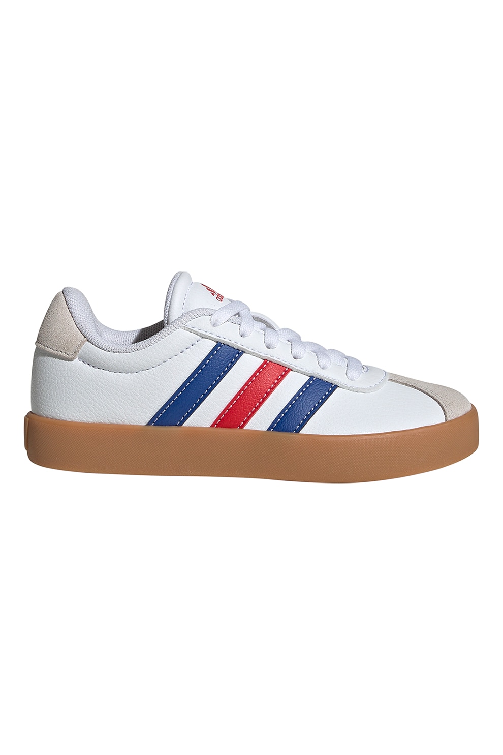 adidas Sportswear, Pantofi sport VL Court 3.0 de piele, Rosu, Alb, Albastru, 32 EU