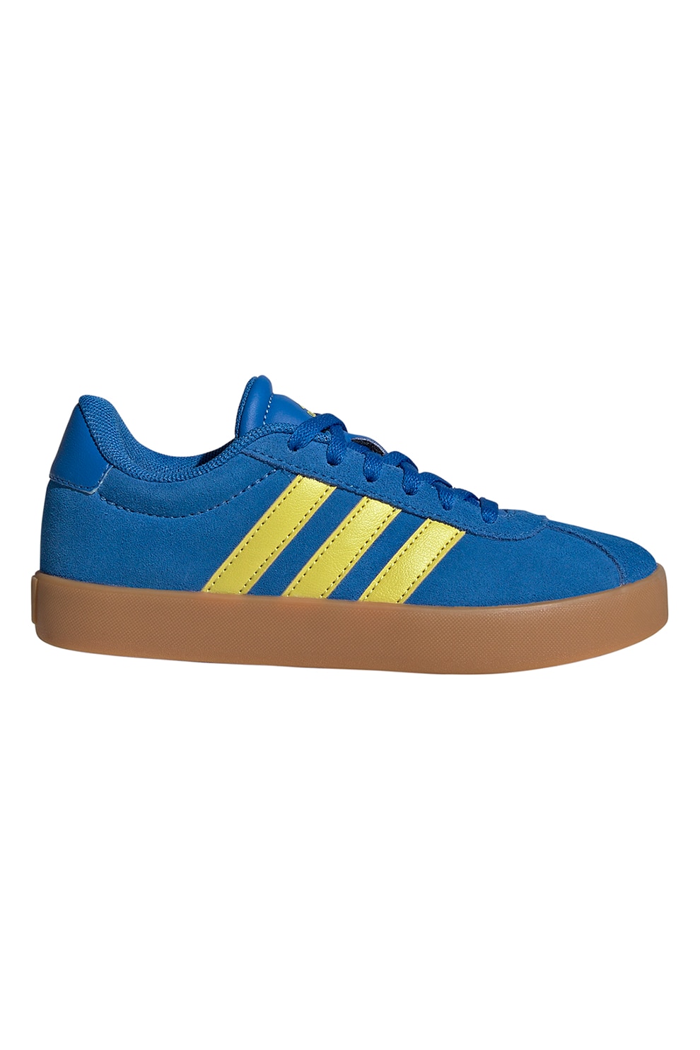 adidas Sportswear, Pantofi sport VL Court 3.0 de piele intoarsa, Galben, Albastru royal, 30 EU