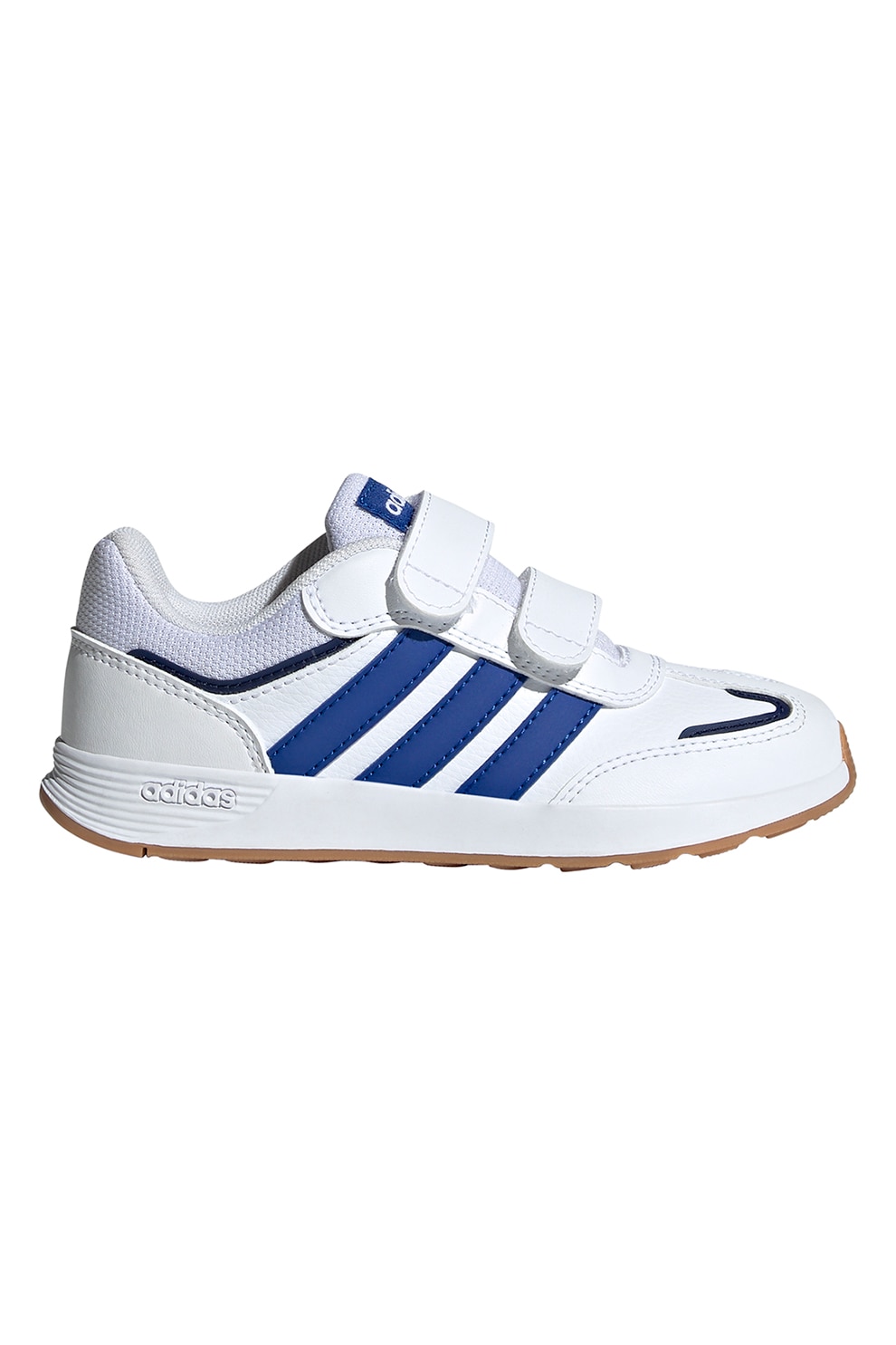 adidas Sportswear, Pantofi sport Tensaur Switch de piele ecologica cu velcro, Alb, Albastru royal, 33.5 EU
