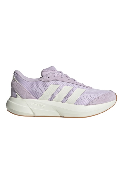 adidas Sportswear, Pantofi sport cu insertii de piele intoarsa Lightshift, Alb fildes/Lila