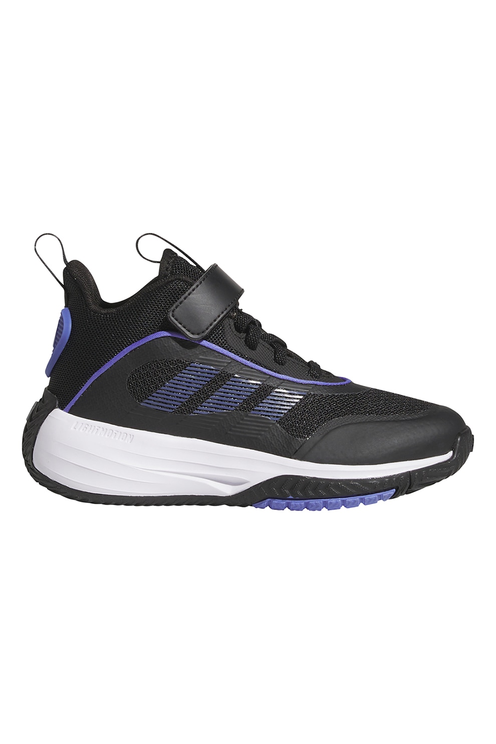 adidas Sportswear, Pantofi Own The Game 3.0 cu bareta velcro pentru baschet, Negru, Albastru, 28 EU
