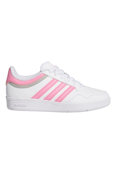 adidas Sportswear, Hoops 4.0 műbőr sneaker, Fehér/Pasztellrózsaszín