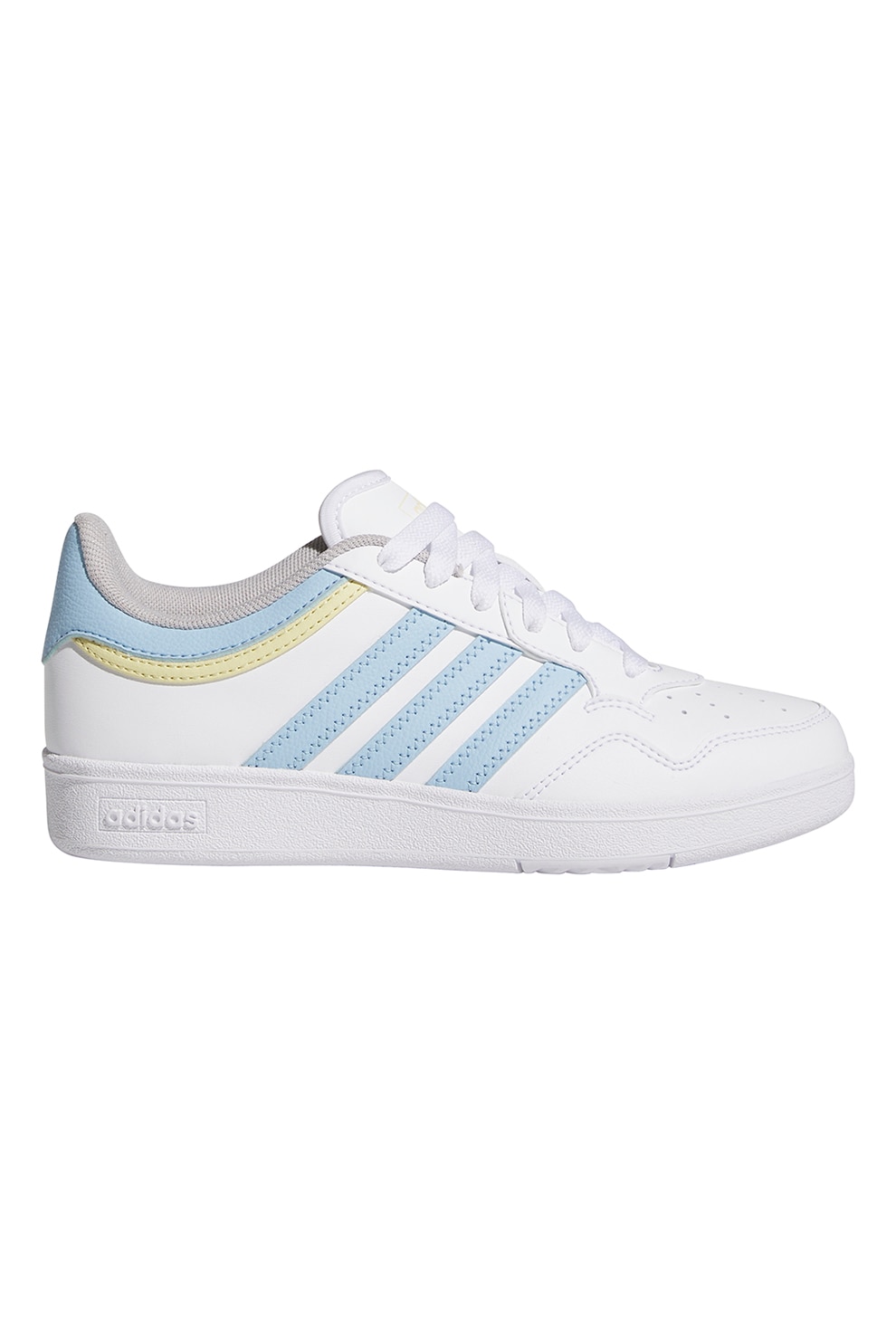 adidas Sportswear, Pantofi sport de piele ecologica Hoops 4.0, Alb, Albastru lavanda, 36 2/3 EU