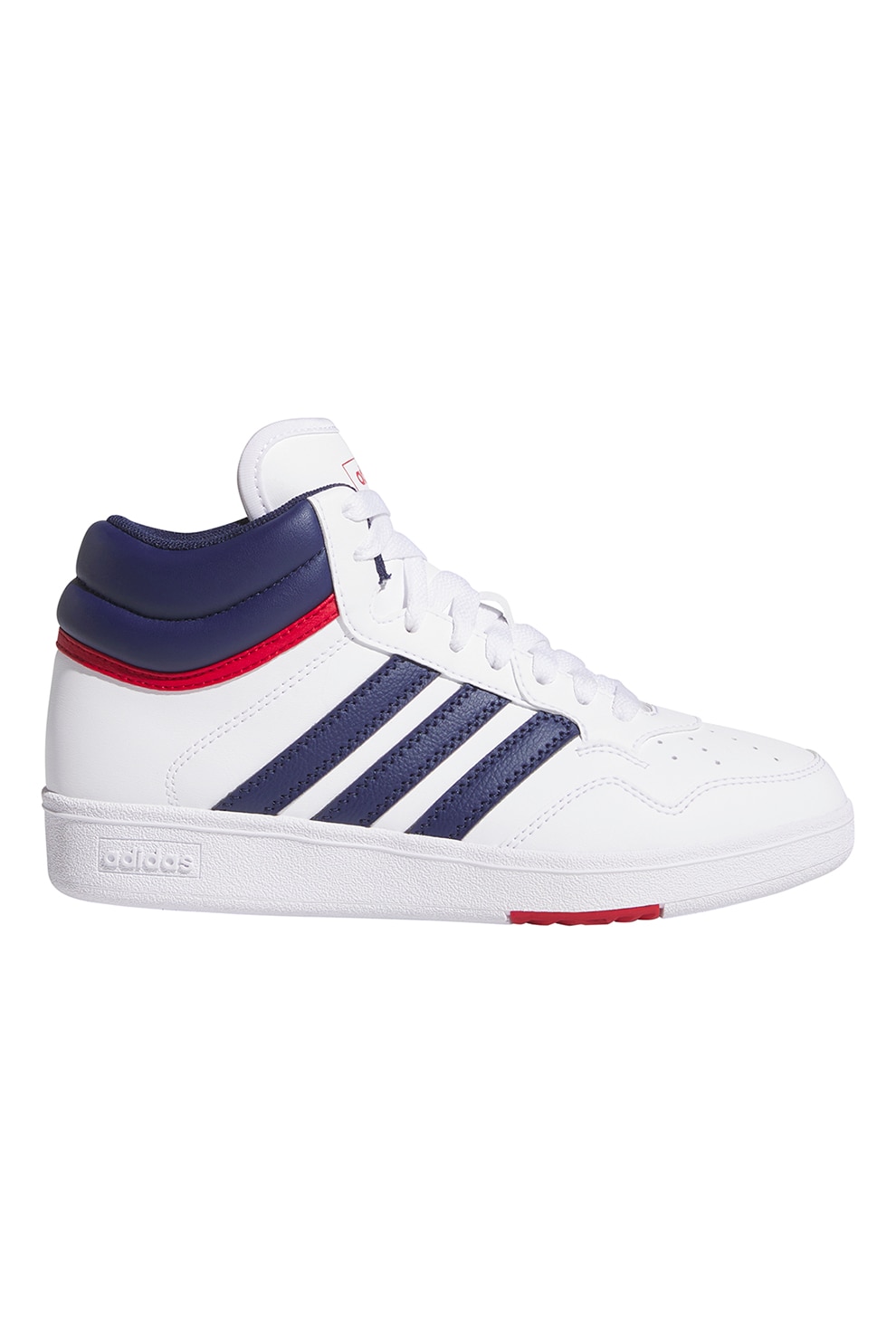 adidas Sportswear, Pantofi sport mid-high de piele ecologica Hoops 4.0, Alb, Albastru inchis, 38 2/3 EU