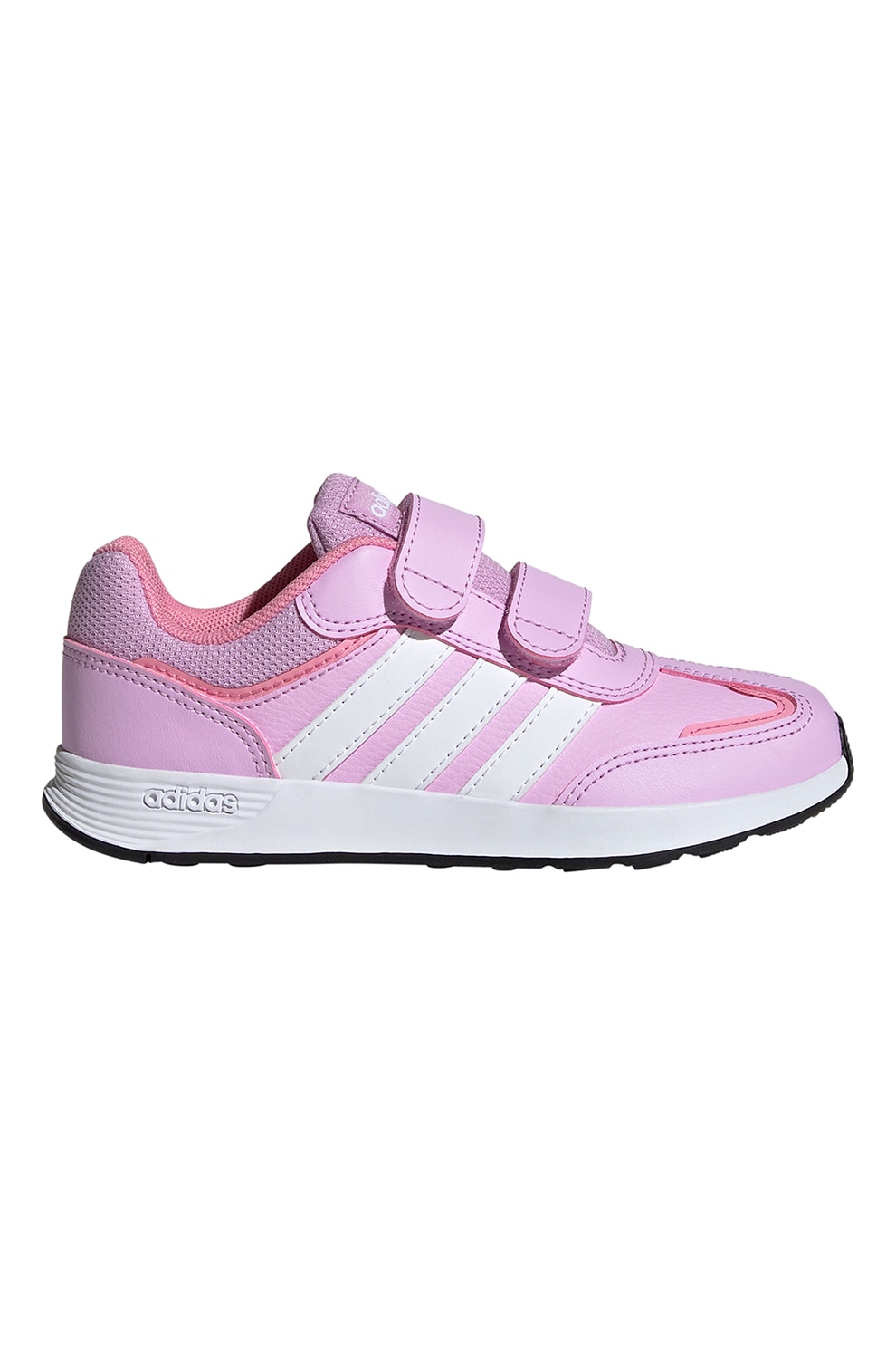 adidas Sportswear, Pantofi sport Tensaur Switch de piele ecologica cu velcro, Alb, Roz pastel, 34 EU