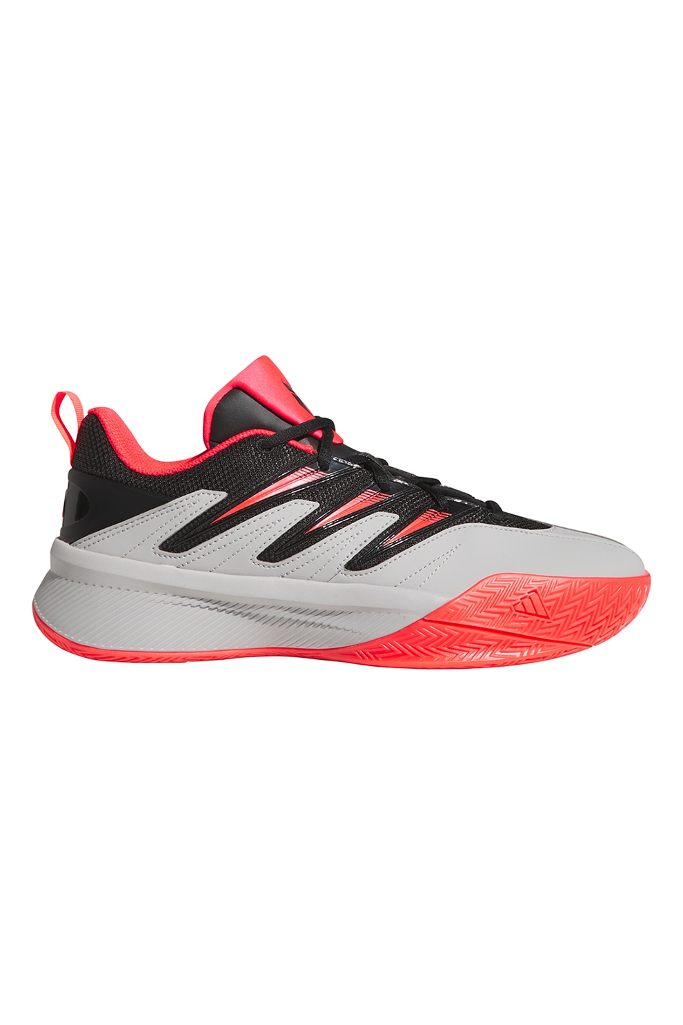 adidas Performance, Pantofi cu logo pentru baschet, Rosu, Negru, Alb murdar, 8