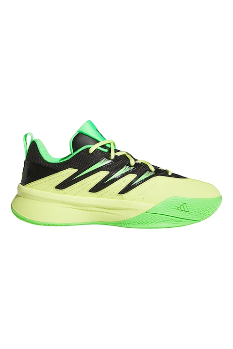 adidas Performance, Pantofi cu logo pentru baschet, Negru/Galben neon