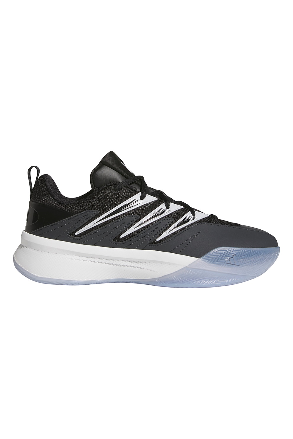 adidas Performance, Pantofi cu logo pentru baschet, Alb, Negru, 8