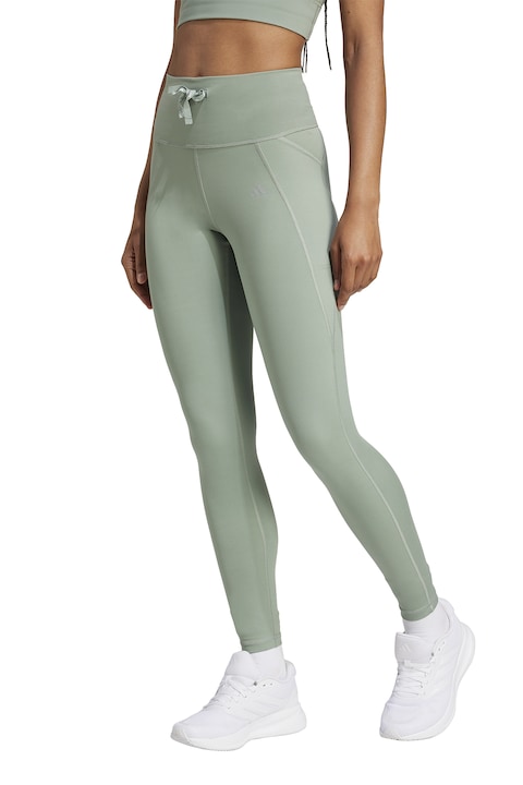 adidas Performance, Клин за бягане Essentials с висока талия, Светлозелен