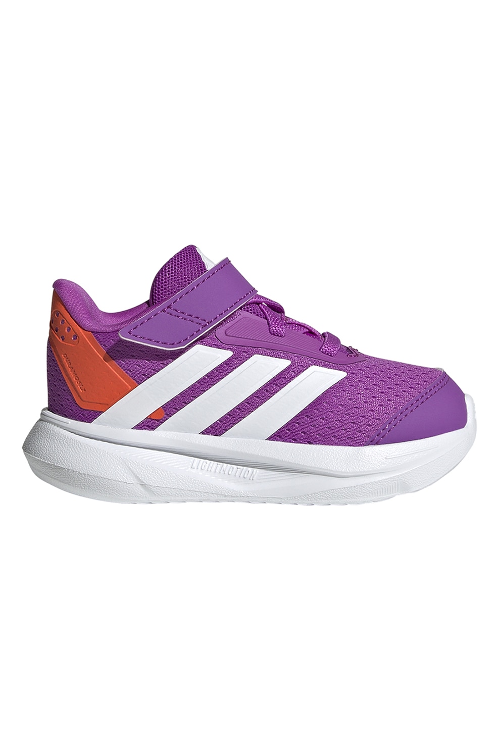 adidas Sportswear, Pantofi sport cu velcro Duramo 2.0, Portocaliu mandarina, Alb optic, Ametist, 25.5 EU
