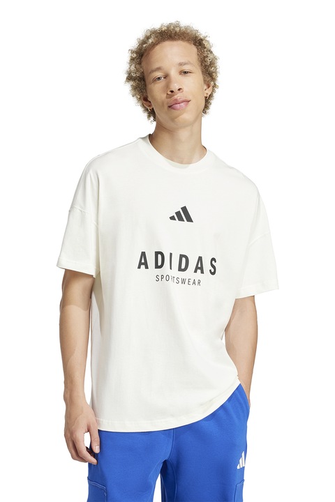 adidas Sportswear, Kerek nyakú logós póló, Fehér
