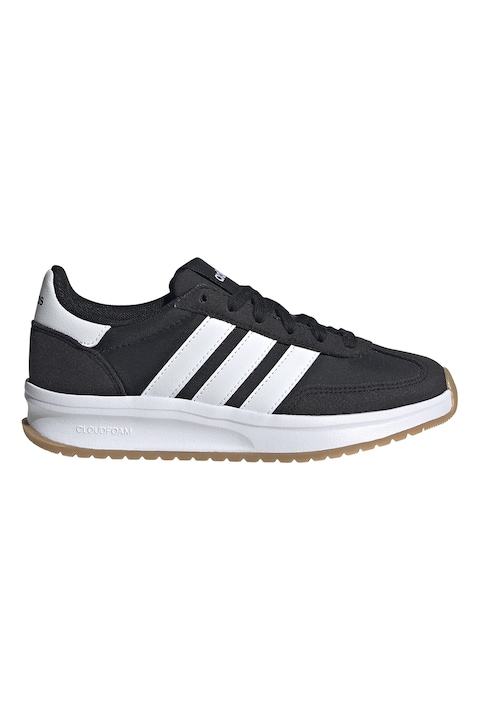 adidas Sportswear, Run 70s 2.0 sneaker textilrészletekkel, Fekete/Fehér