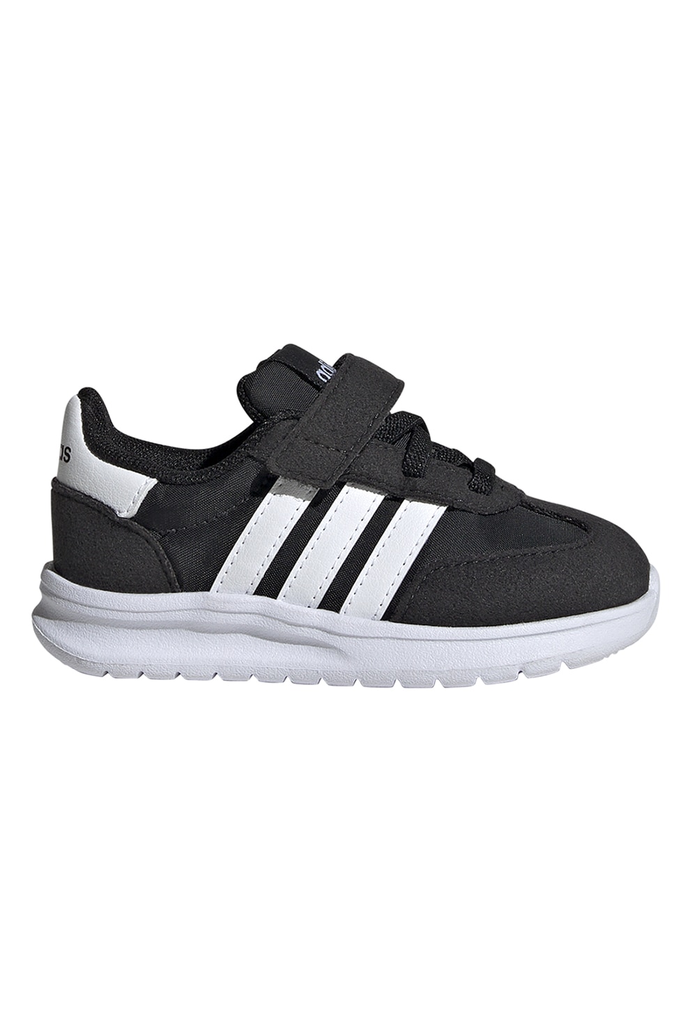 adidas Sportswear, Pantofi sport Run 70s 2.0 cu velcro, Negru, Alb optic, 21 EU