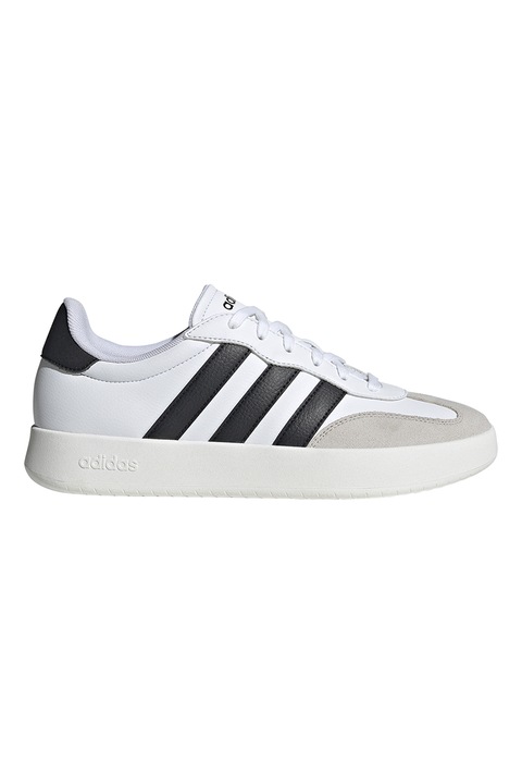 adidas Sportswear, Pantofi sport din piele ecologica cu insertii din piele intoarsa Barreda, Negru/Gri deschis/Alb optic