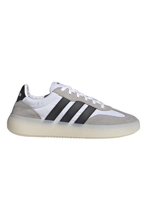 adidas Sportswear, Pantofi sport cu garnituri din piele intoarsa Barreda Decode, Alb/Negru/Grej