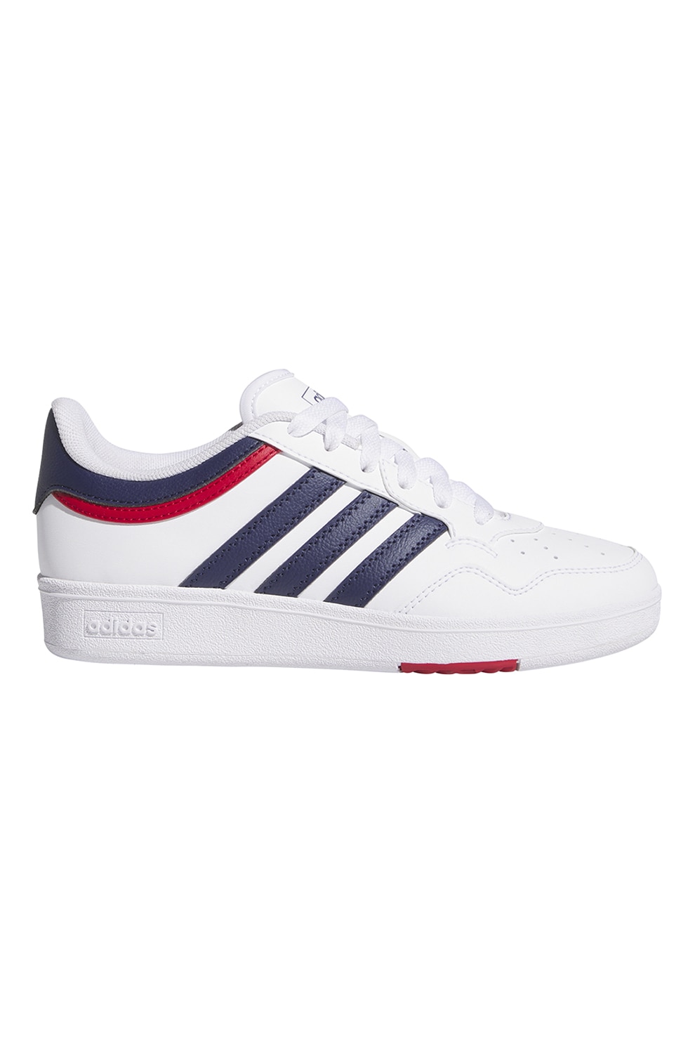 adidas Sportswear, Pantofi sport de piele ecologica Hoops 4.0, Alb optic, Bleumarin, 35.5 EU