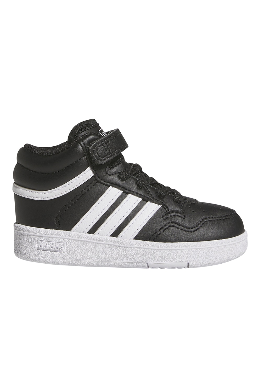adidas Sportswear, Pantofi sport mid-high din piele ecologica Hoops 4.0, Negru, Alb optic, 20 EU