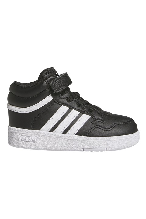 adidas Sportswear, Pantofi sport mid-high din piele ecologica Hoops 4.0, Negru/Alb optic